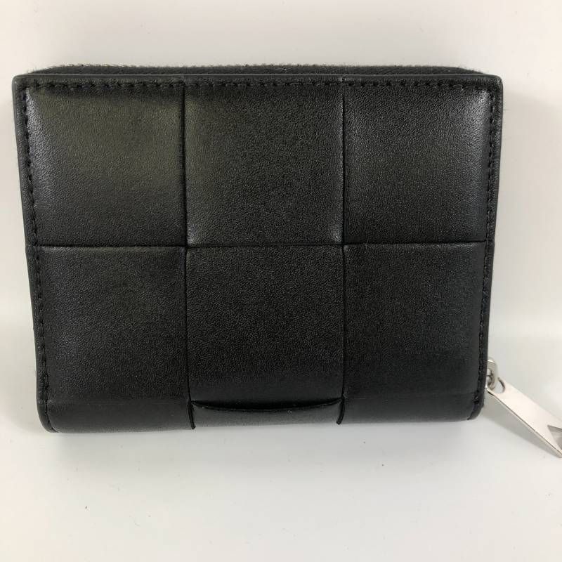 極美品 ボッテガヴェネタ カセット ジップウォレット レザー ブラック
