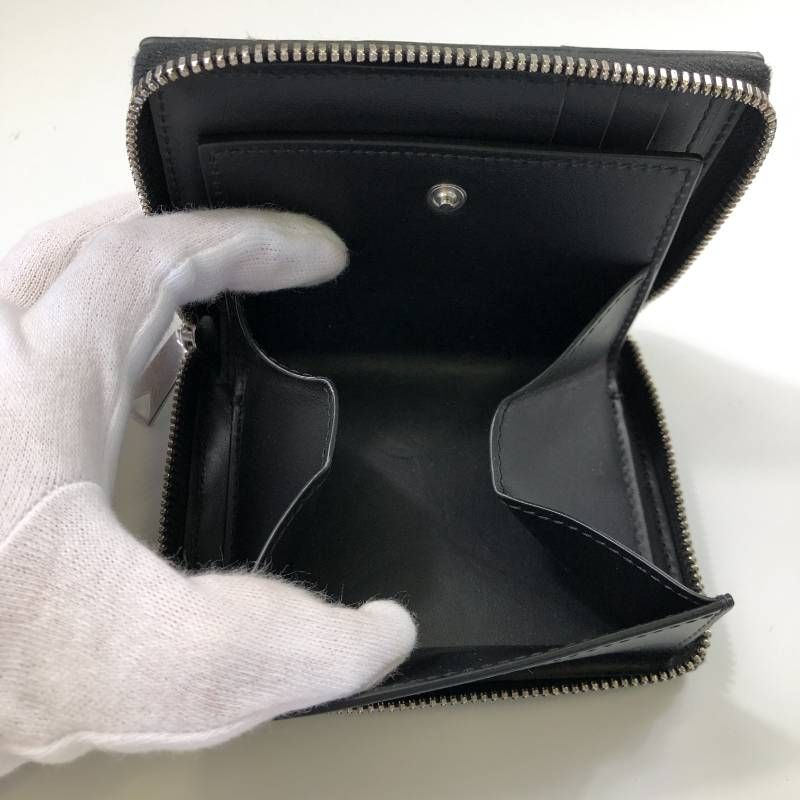 極美品 ボッテガヴェネタ カセット ジップウォレット レザー ブラック