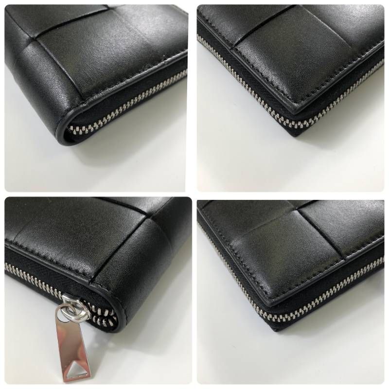 極美品 ボッテガヴェネタ カセット ジップウォレット レザー ブラック