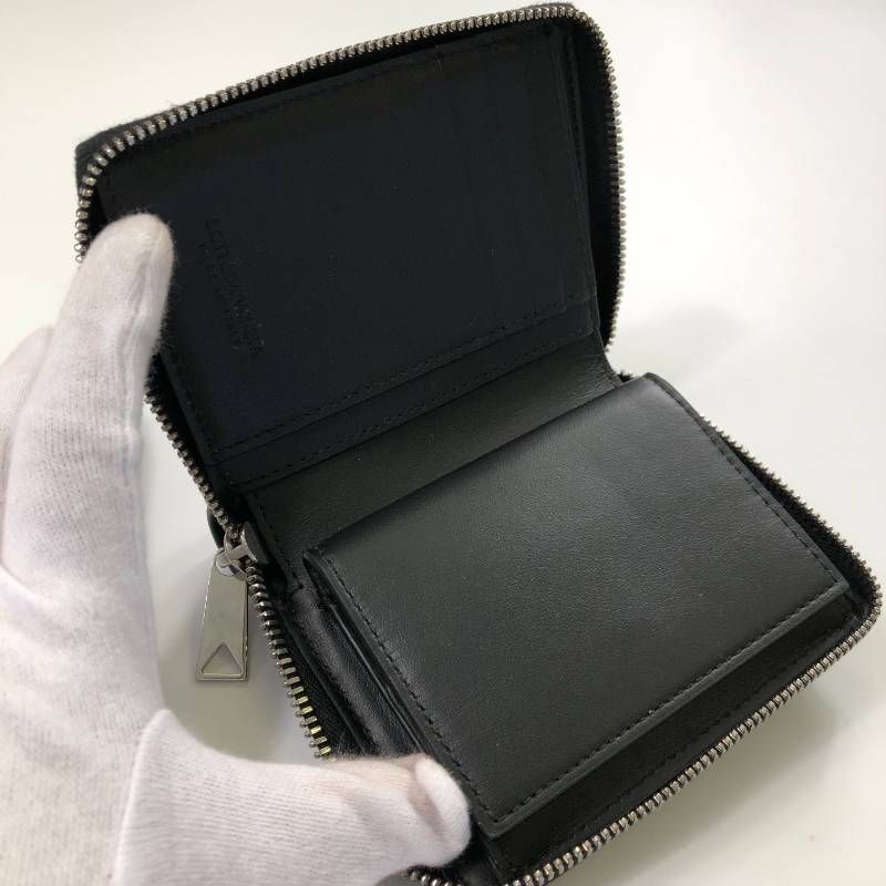 極美品 ボッテガヴェネタ カセット ジップウォレット レザー ブラック