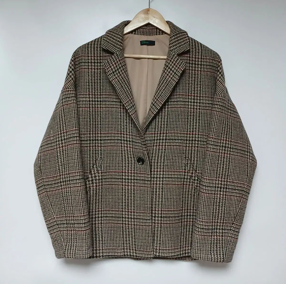 ベネトン オーバーサイズ CHECK ショート コート