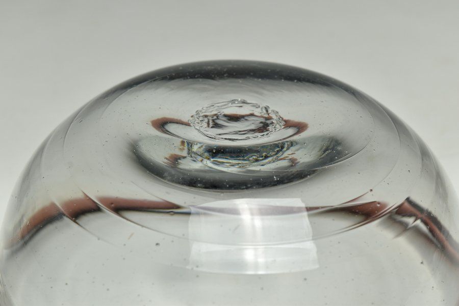 蔵C8497】和硝子 レトロ 吹きガラス 赤縁 向付鉢 六客 氷カップ気泡