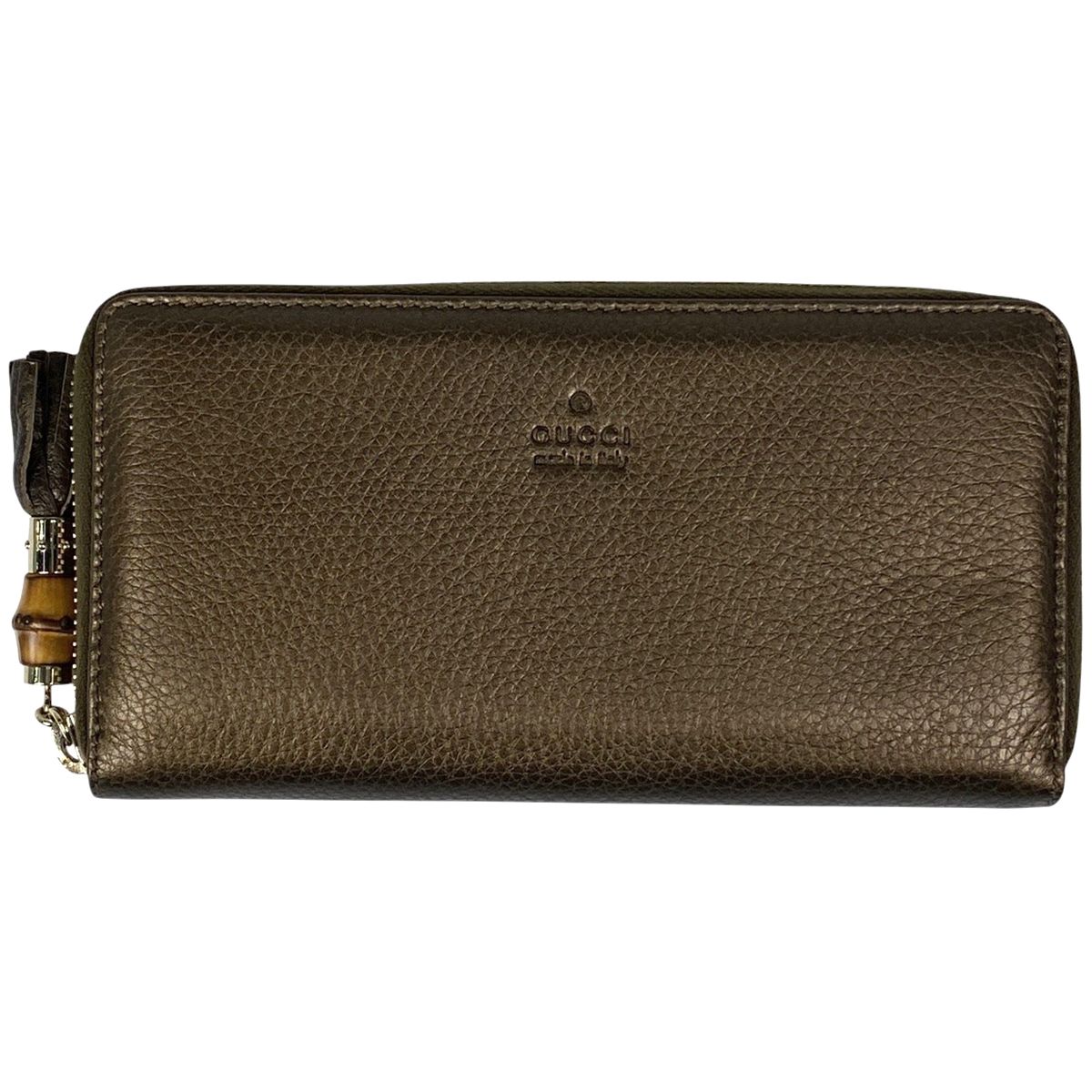 在庫一掃 グッチ GUCCI ロゴ ラウンドファスナー 長財布 フリンジ タッセル バンブー 長財布 レザー ブラウン 224253 レディース