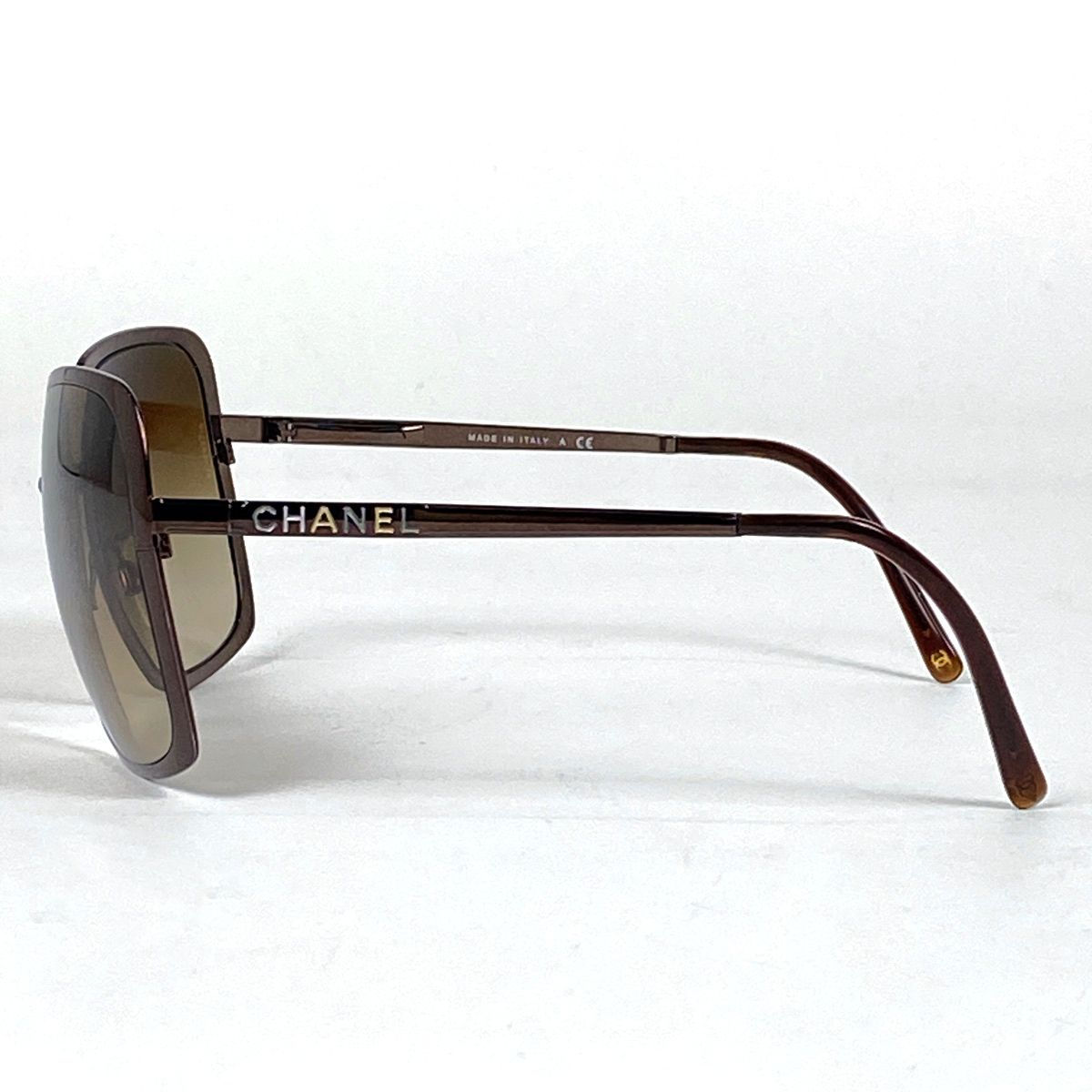 シャネル CHANEL ロゴ サングラス ココマーク アイウェア メタル ブラウン レディース