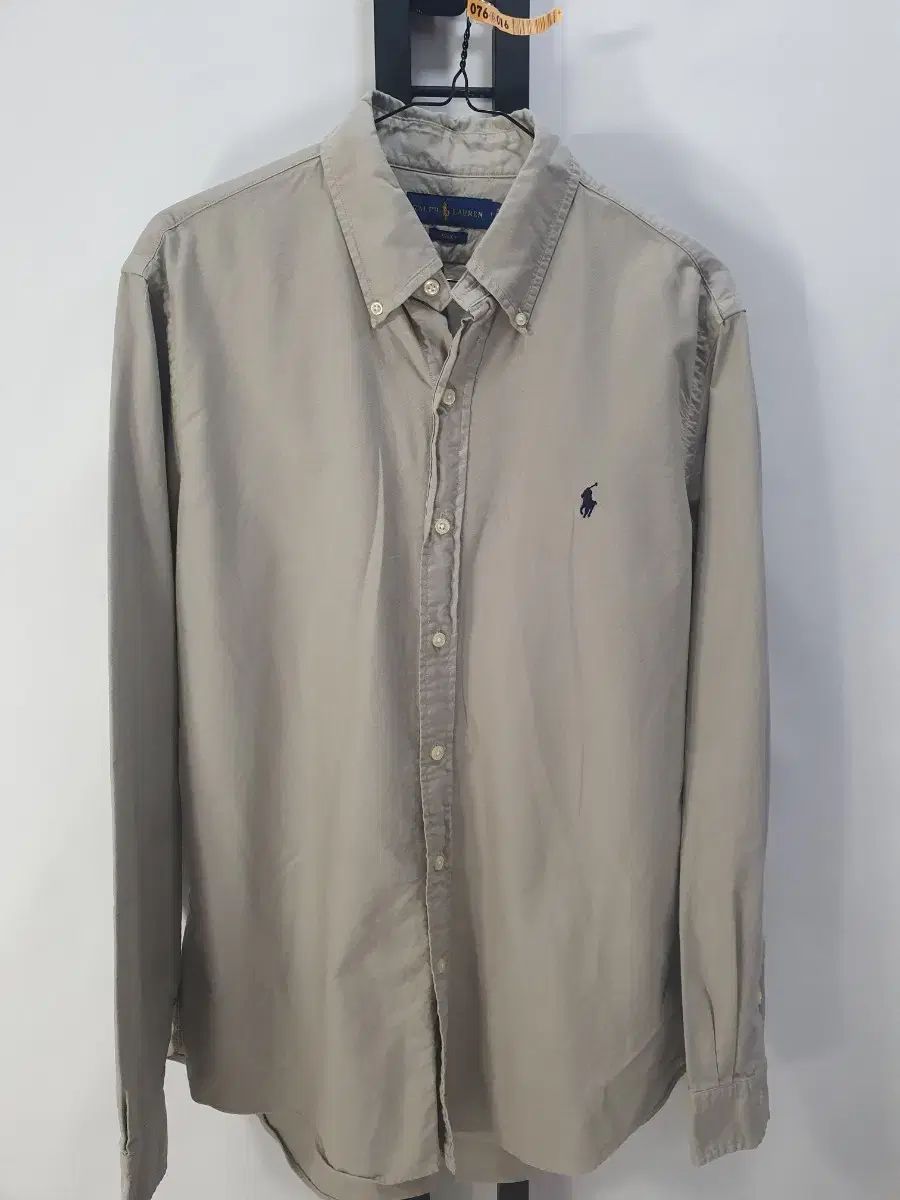ポロラルフローレン シャツ オックスフォード 長袖シャツ グレー m