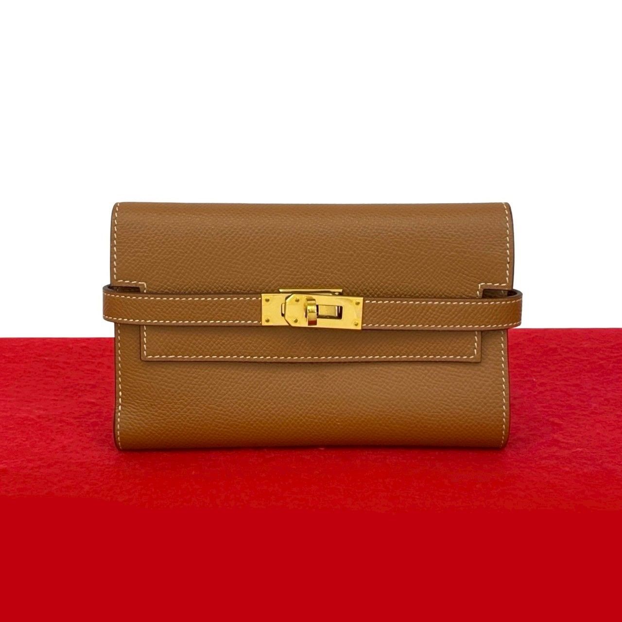 極 美品 D 刻印 HERMES エルメス ケリーウォレット ミディアム ヴォー