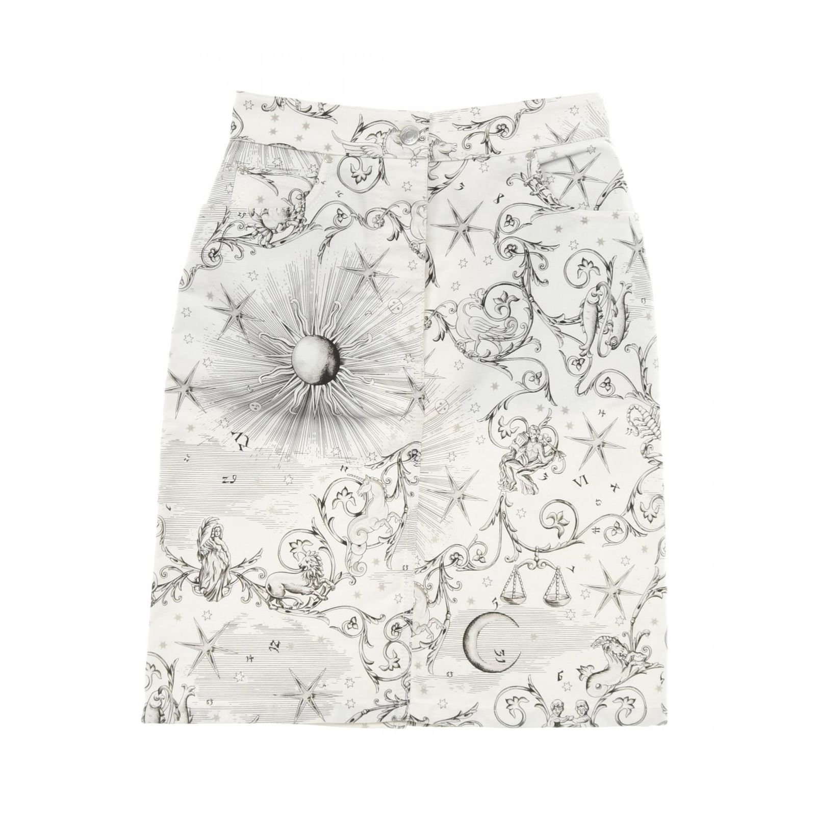 エルメス HERMES スカート アストロジー リミックス セリエボタン コットン スカート レディース
