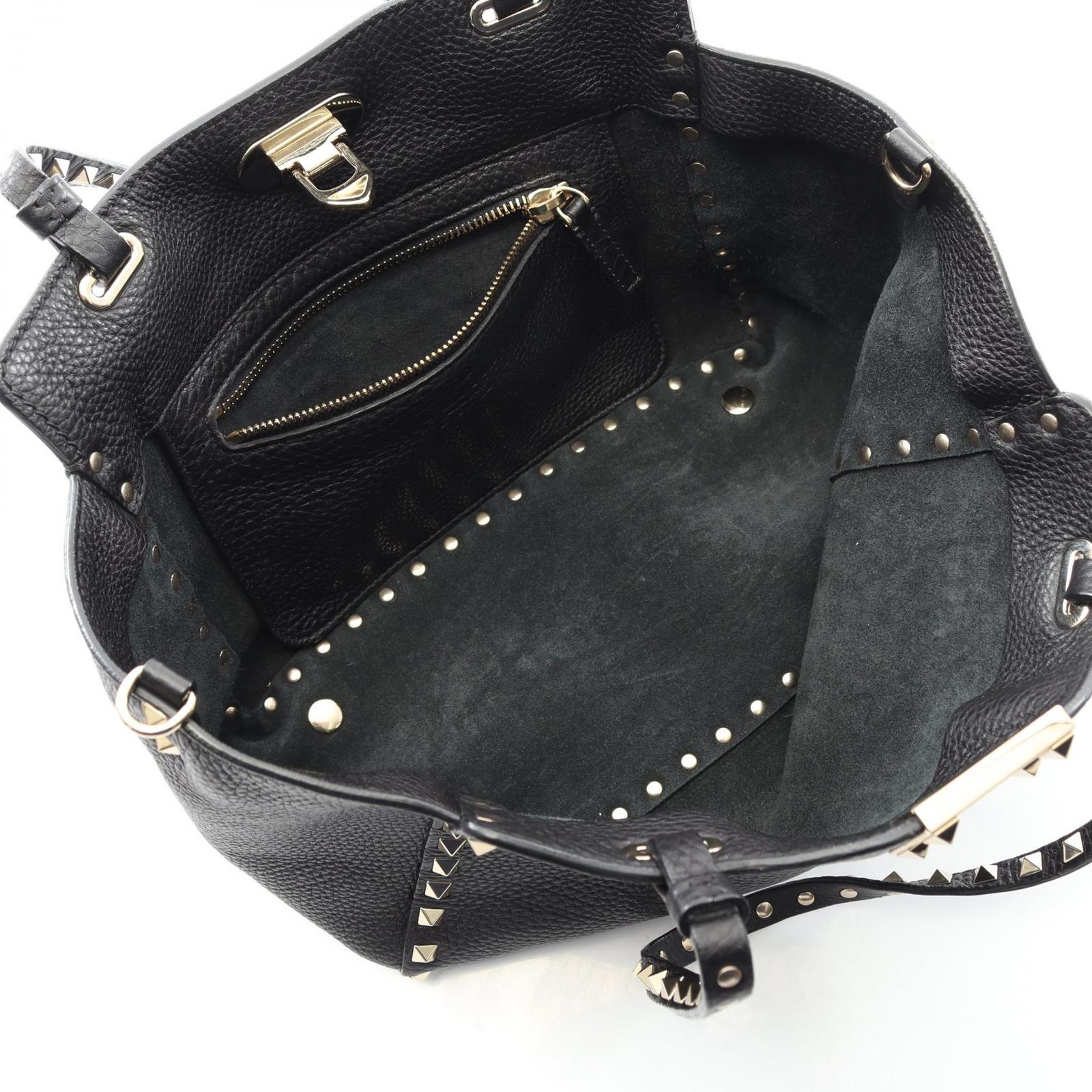 ヴァレンチノ Valentino トートバッグ ロックスタッズ ブラック レザー