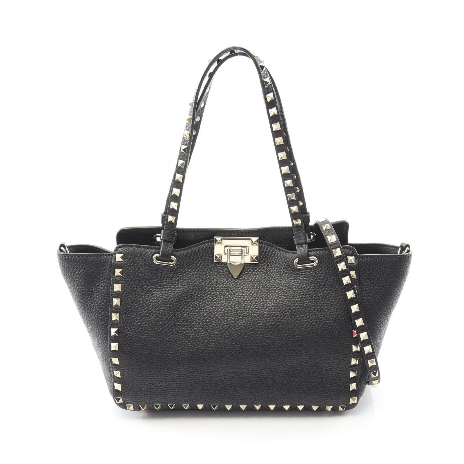 ヴァレンチノ Valentino トートバッグ ロックスタッズ ブラック レザー