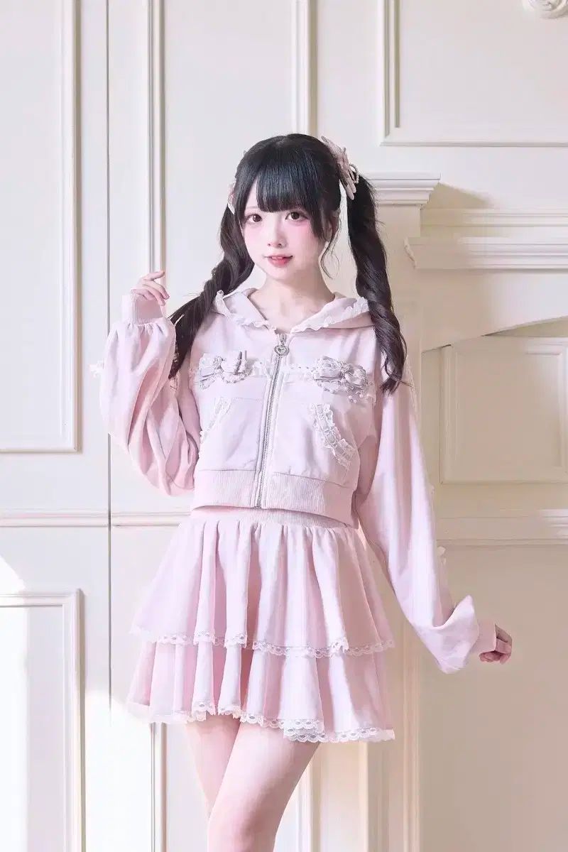 ノゲンキnogenki トレーナー セットアップ ピンク トップス キュロット スカート セット