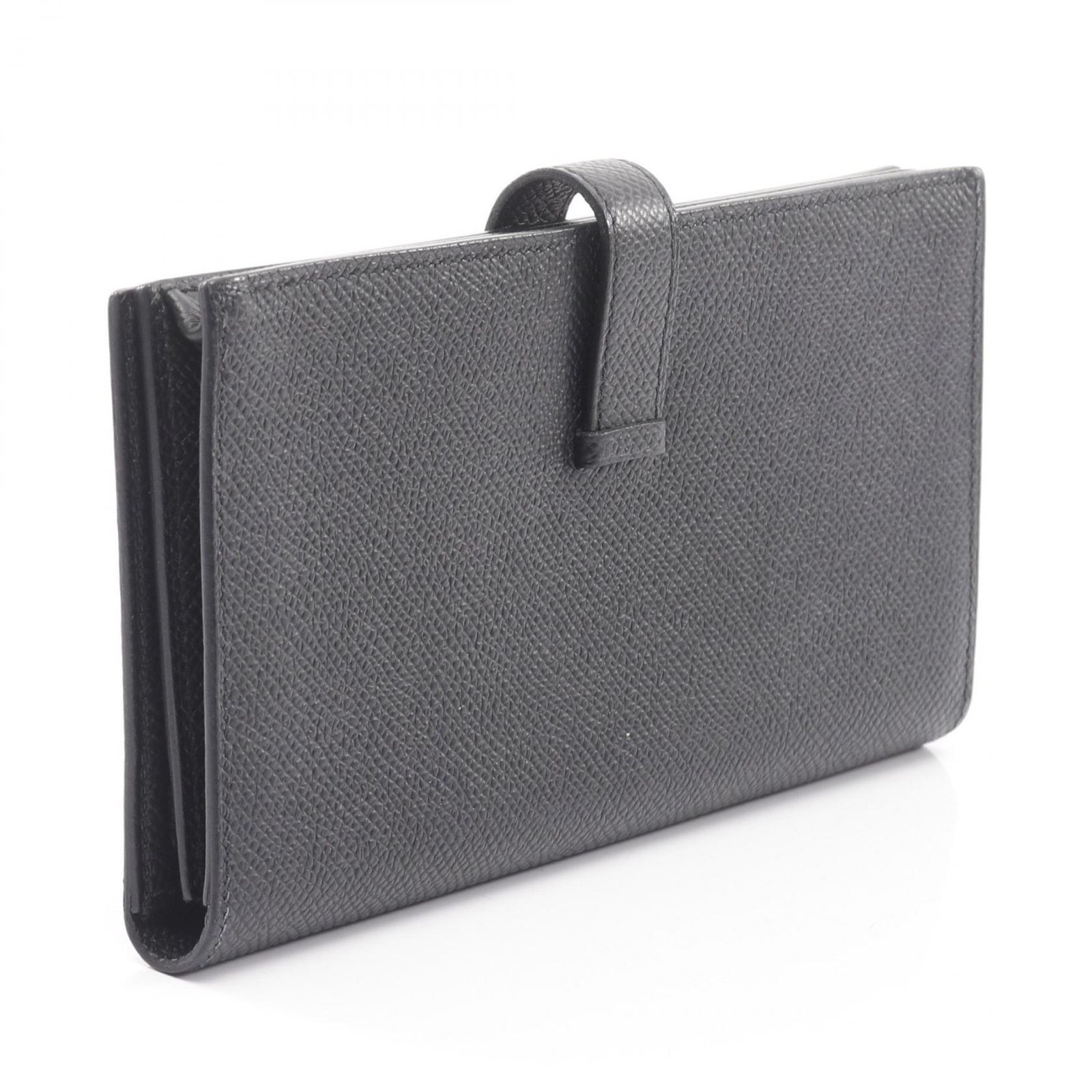 エルメス HERMES 二つ折り長財布 ベアンスフレ ソーブラック ブラック その他 レディース A