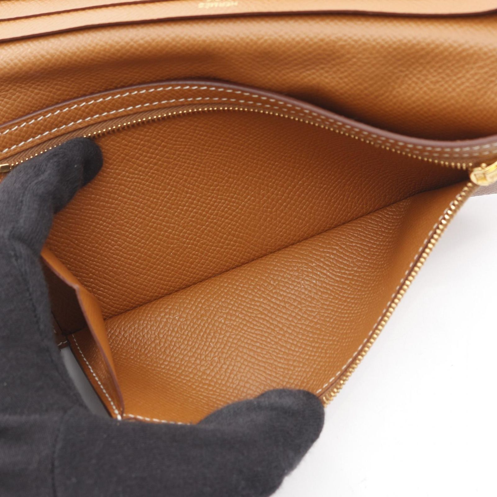  エルメス HERMES 二つ折り長財布 ベアンスフレ ゴールド その他 レディース A 長財布 小物