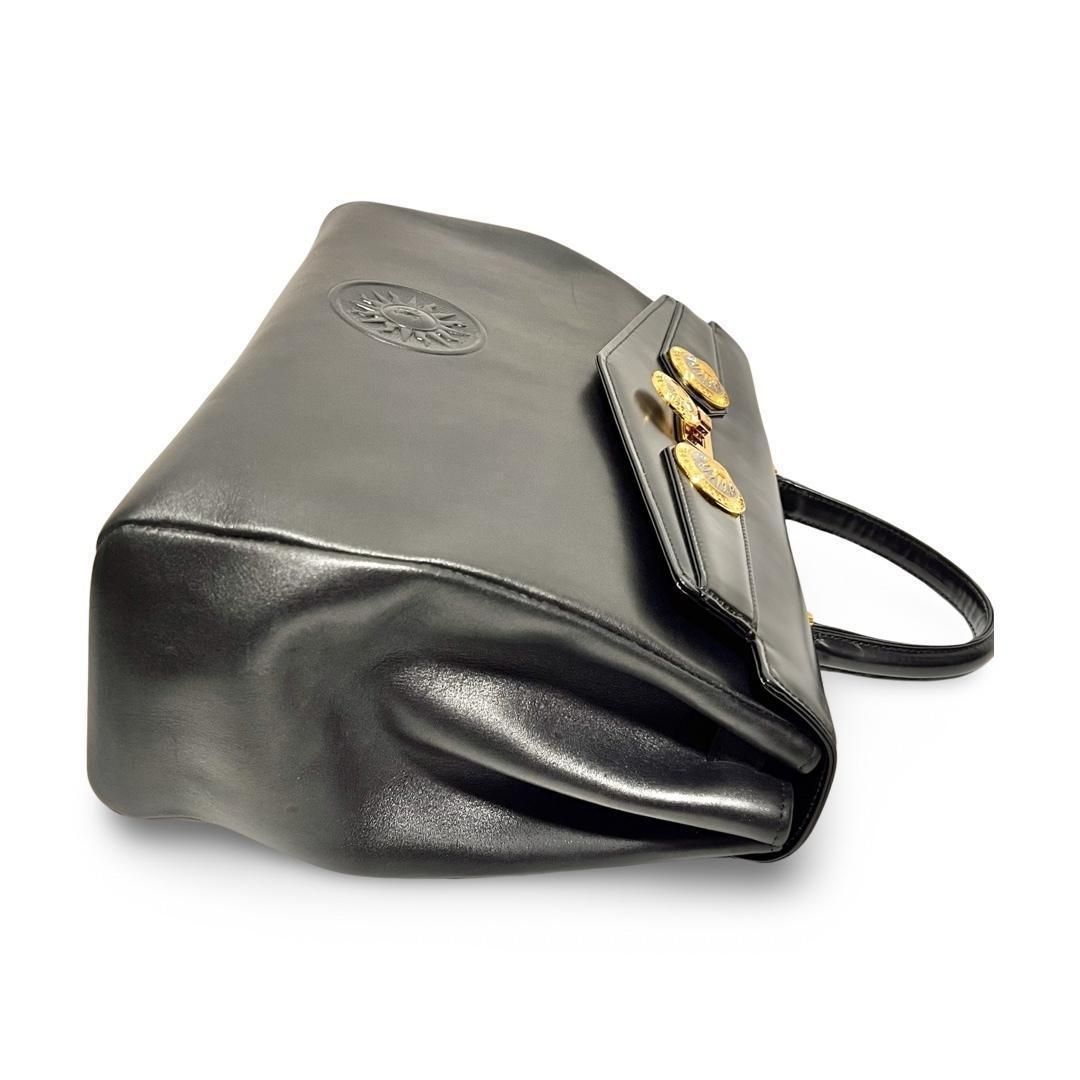 美品 VERSACE ヴェルサーチ バニティ ハンドバッグ サンバースト レザー ジャンニヴェルサーチェ サンバースト レザー ハンドバッグ ブリーフ
