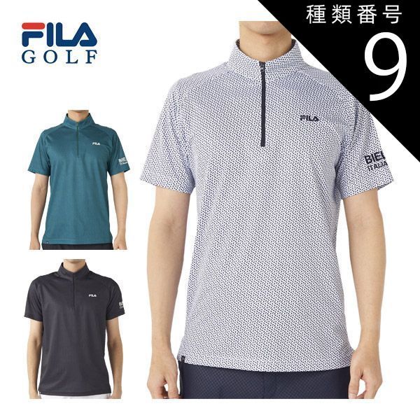 種類9：ホワイト(WT)/L フィラゴルフ 変形ラグランスリーブ ハーフジップ 半袖シャツ ウェア メンズ 2025年春夏モデル M-3L 745-608 