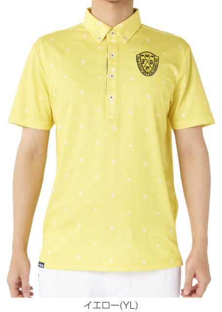 種類12：イエロー(YL)/M フィラゴルフ フラワー柄プリント 半袖 ポロシャツ ウェア メンズ 2025年春夏モデル M-3L 745-609 