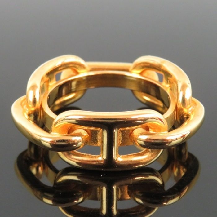 HERMES エルメス シェーヌダンクル スカーフリング ゴールド 外 き rk 10175