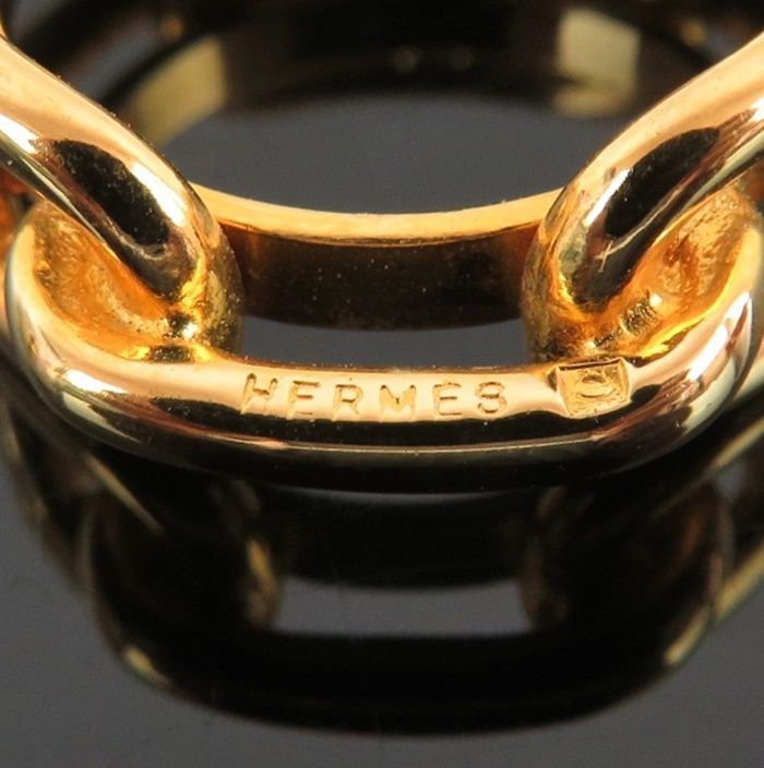 HERMES エルメス シェーヌダンクル スカーフリング ゴールドカラー 外