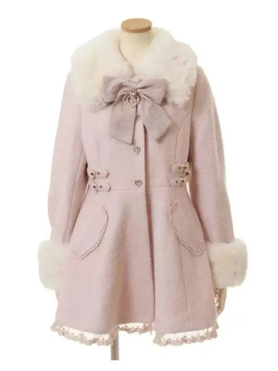 ボー中ロングウールコートレースハート外 2COLOR