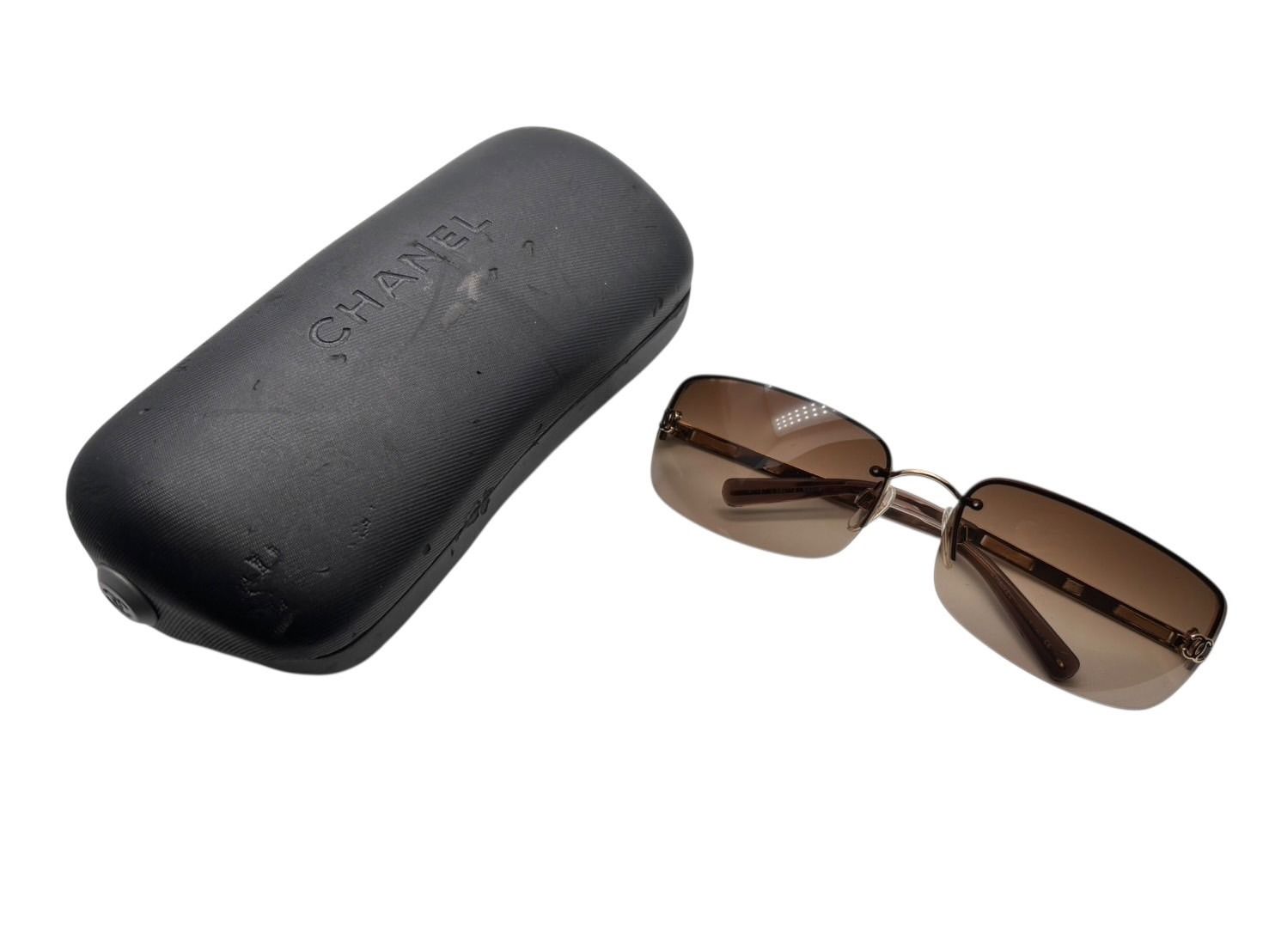 CHANEL シャネル ハーフリム サングラス 4113 c.292 13 サイズ65 15 120 ココマーク ブラウン ゴールド 4b009290