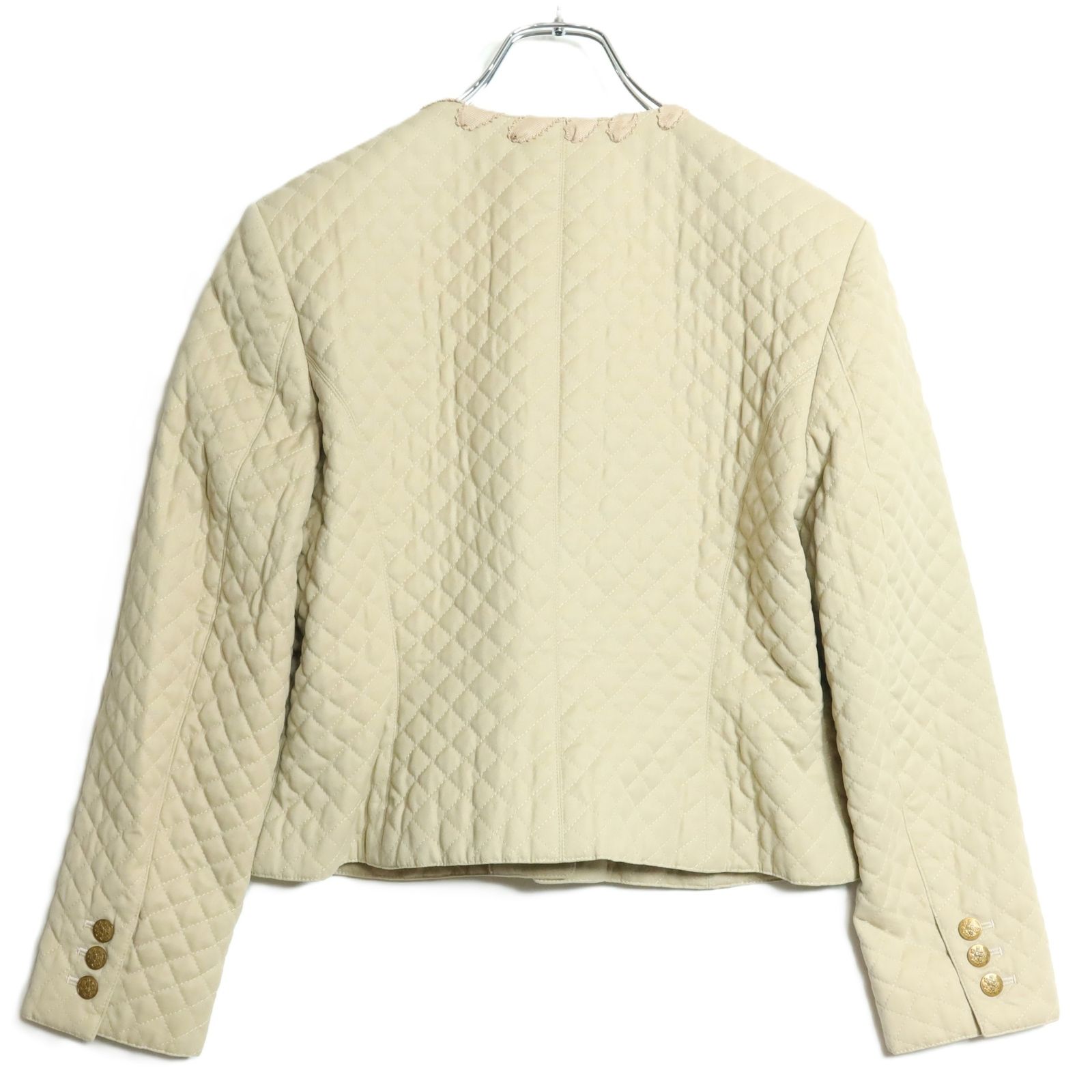 カネコイサオ☆リボン付き♪ノーカラージャケット キルティング