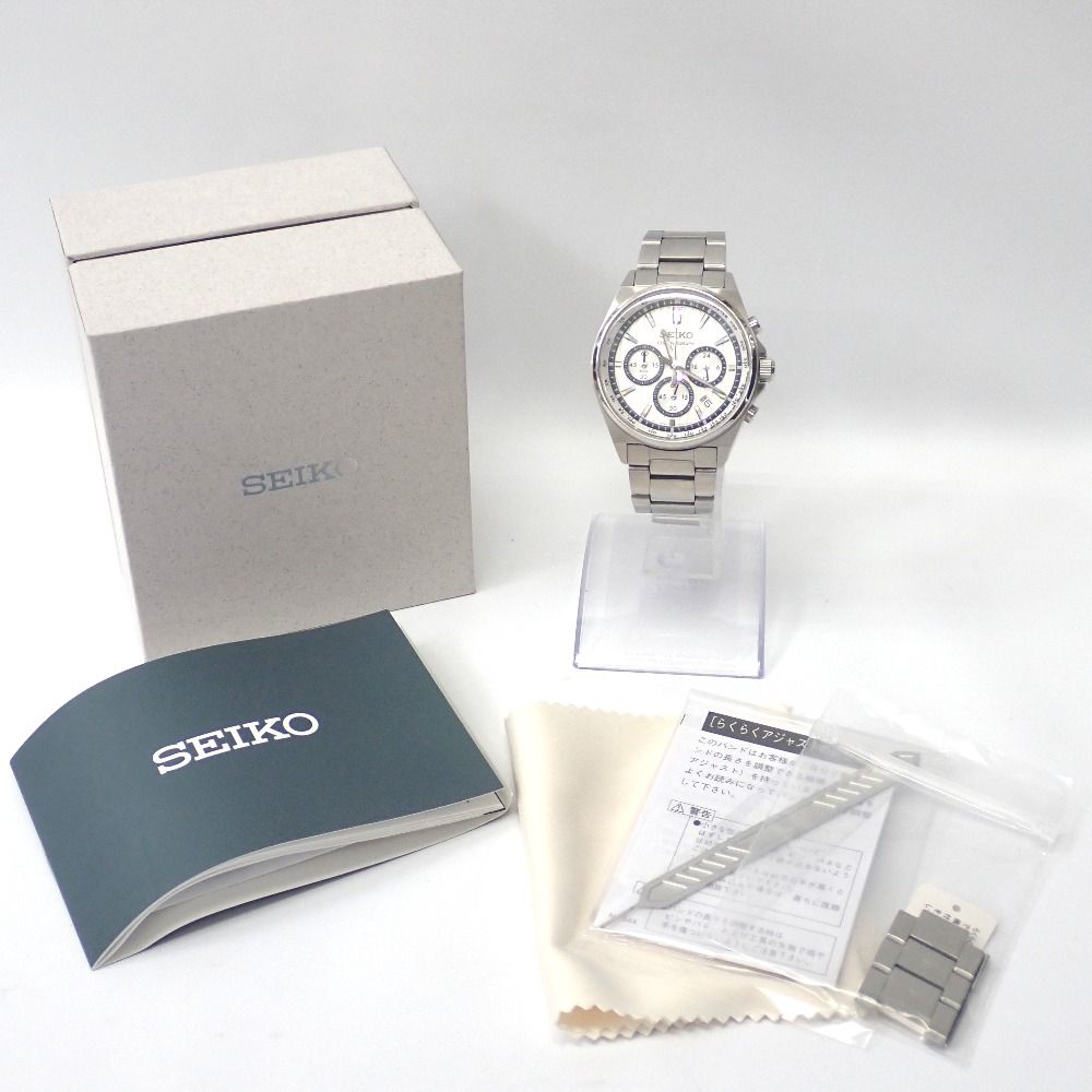 Ft633572 セイコー 腕時計 電池式クオーツ SBTR031 8T63-1T 白文字盤 メンズ SEIKO