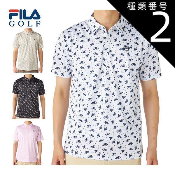 種類2：ブラック(BK)/LL フィラゴルフ 総柄 半袖 ポロシャツ ウェア メンズ M-LL 744-676Y 