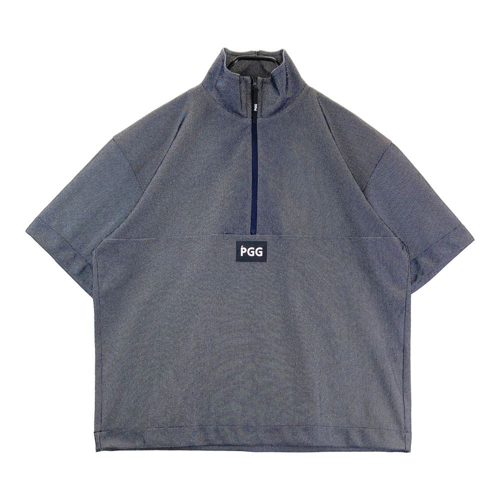 サイズ 5 PGG PEARLY GATES パーリーゲイツ モデル ハーフジップ半袖Tシャツ ブラック系 240101561913 ゴルフウェア メンズ ストスト