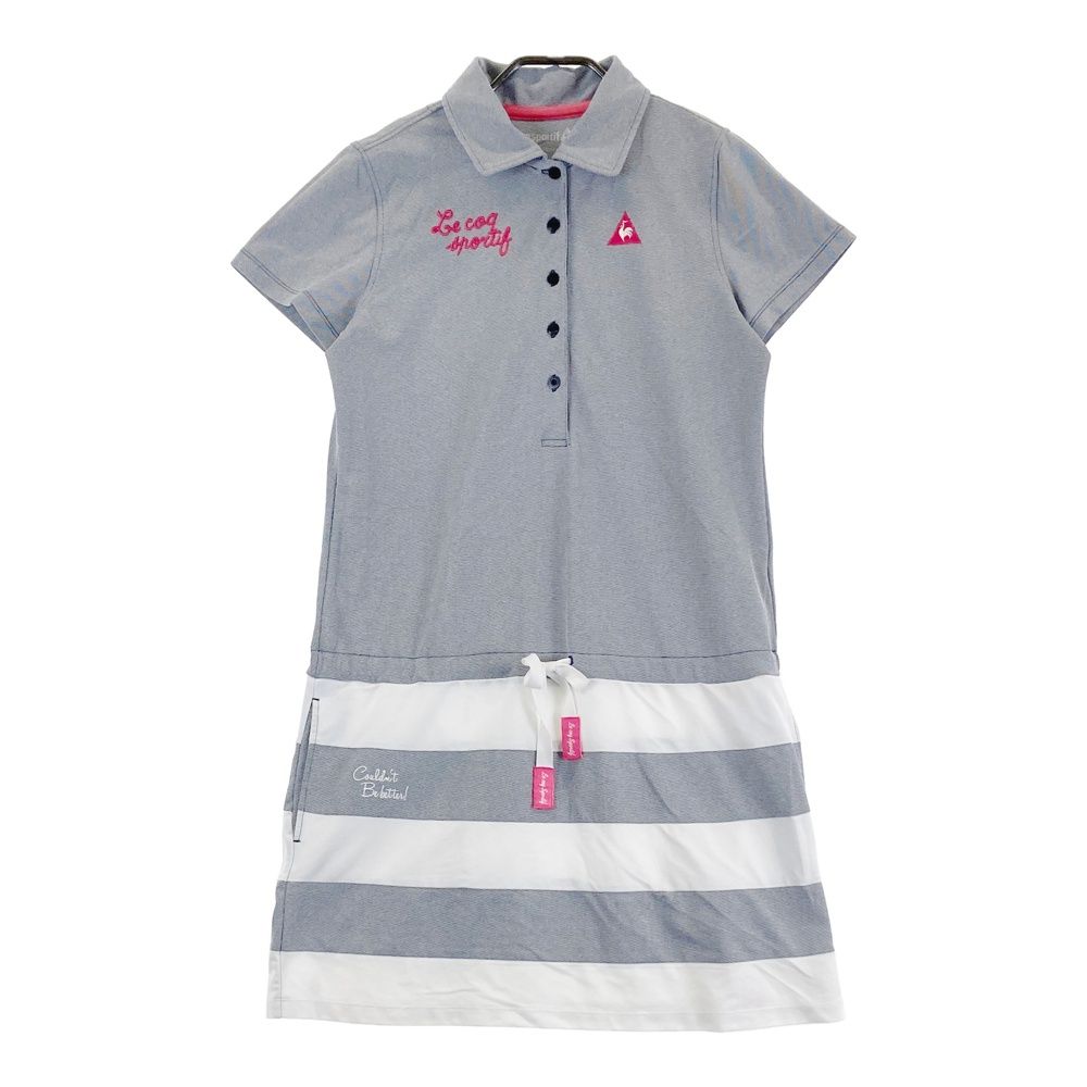 サイズ：L LE COQ GOLF ルコックゴルフ 半袖ワンピース ネイビー系