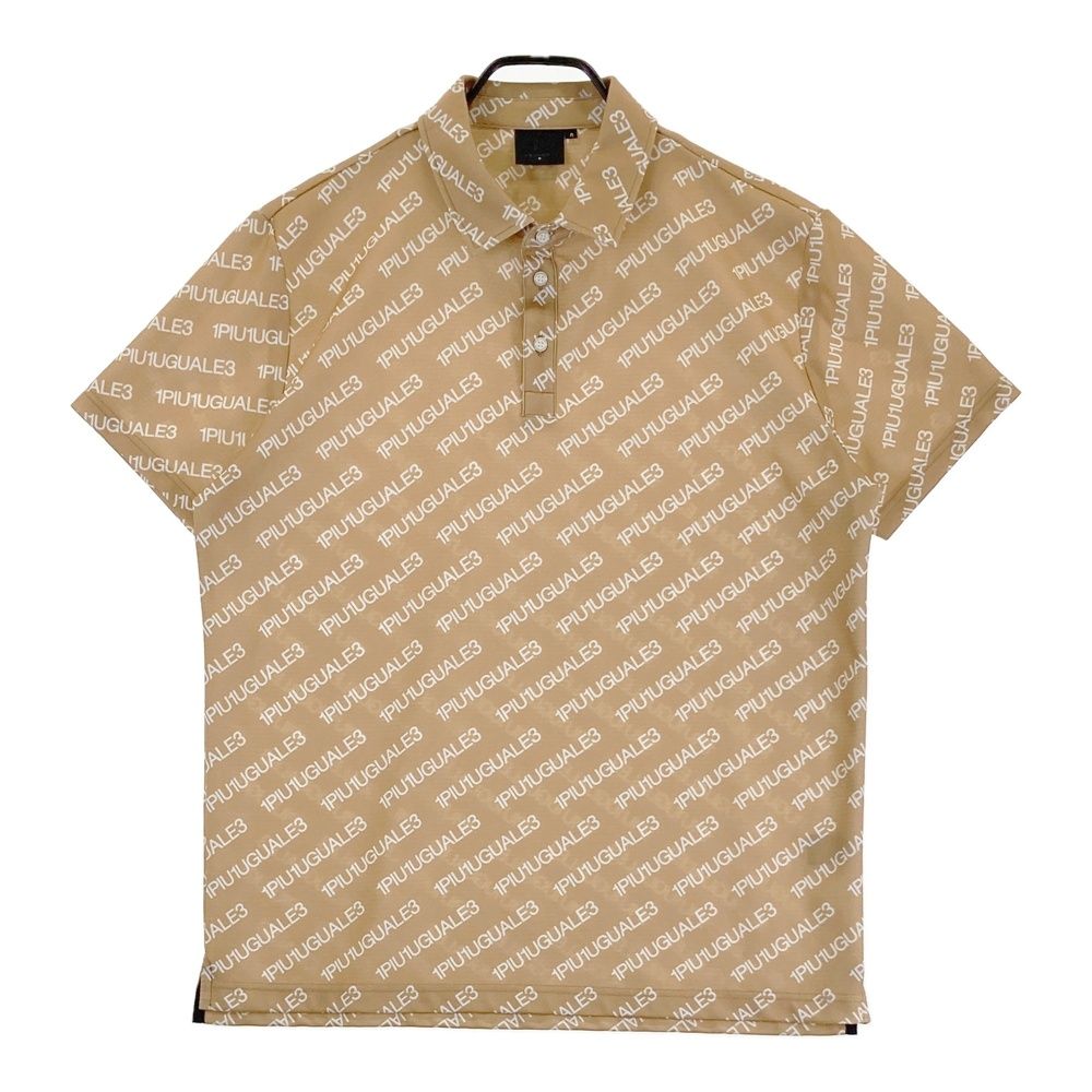 サイズ 6 1PIU1UGUALE3 GOLF 半袖ポロシャツ ロゴ総柄 ベージュ系 240101564059 ゴルフウェア メンズ ストスト