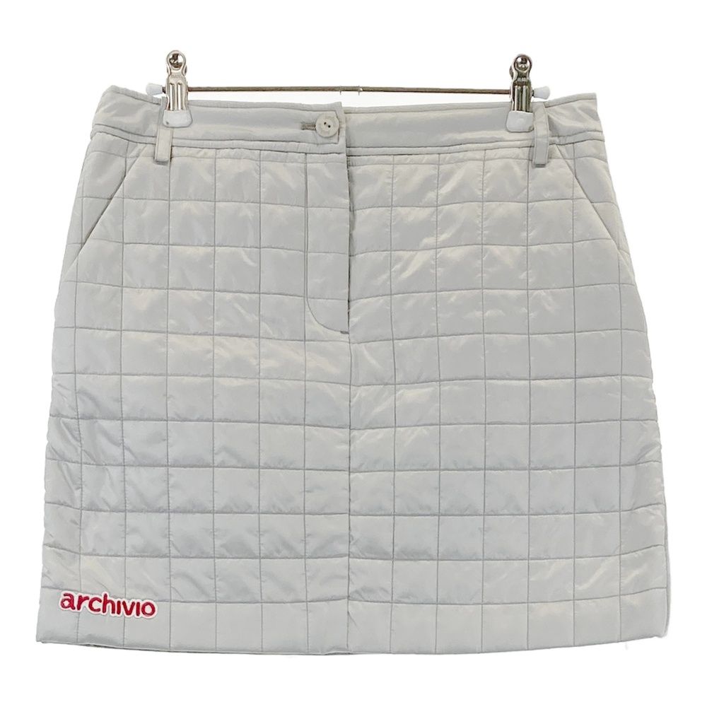 サイズ 40 ARCHIVIO アルチビオ ロゴワッペン付き 中綿切替スカート グレー系 240101564911 ゴルフウェア レディース ストスト