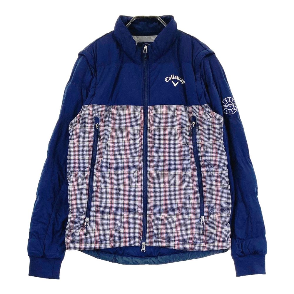 サイズ M CALLAWAY キャロウェイ 2WAY中綿ジャケット チェック柄 ネイビー系 240101565278 ゴルフウェア メンズ ストスト