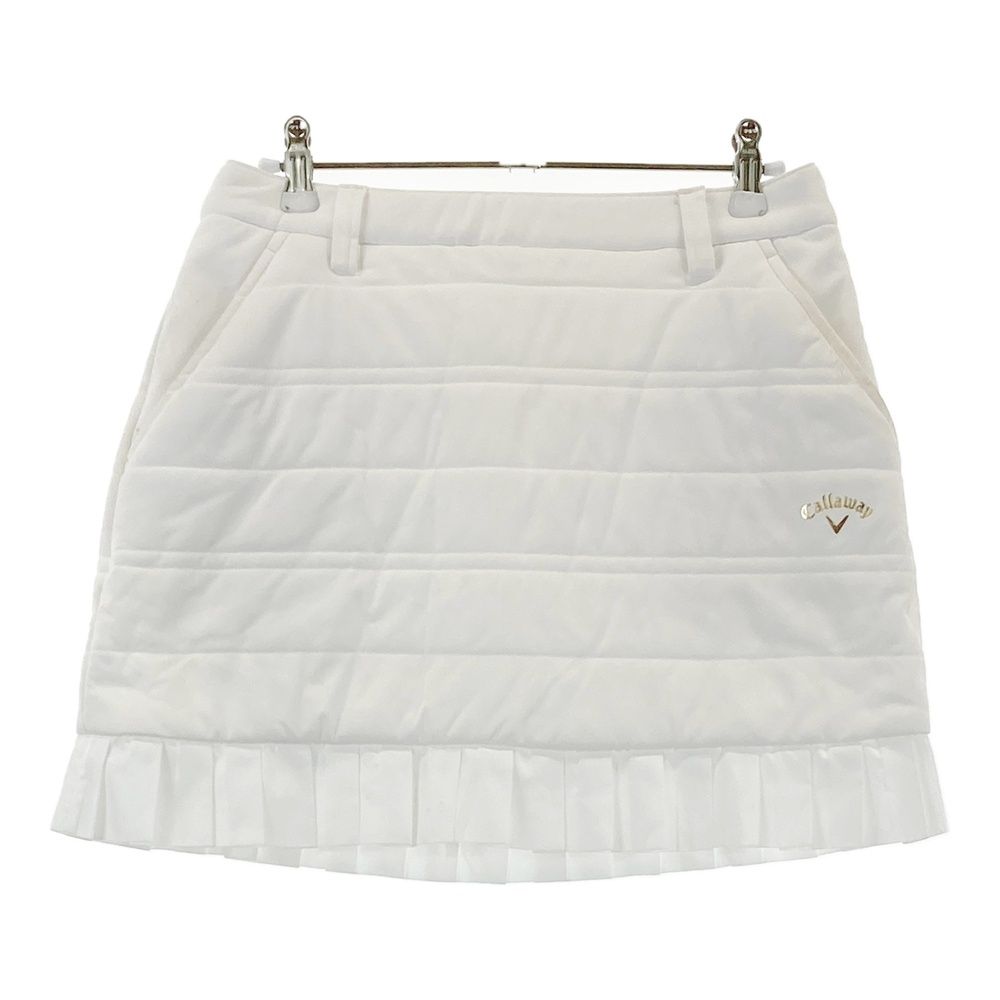 サイズ：M CALLAWAY キャロウェイ 裾プリーツ 中綿スカート ホワイト系