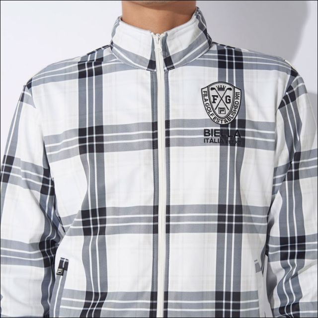 フィラゴルフ チェック柄 裏フリース 3層ボンディング フルジップ