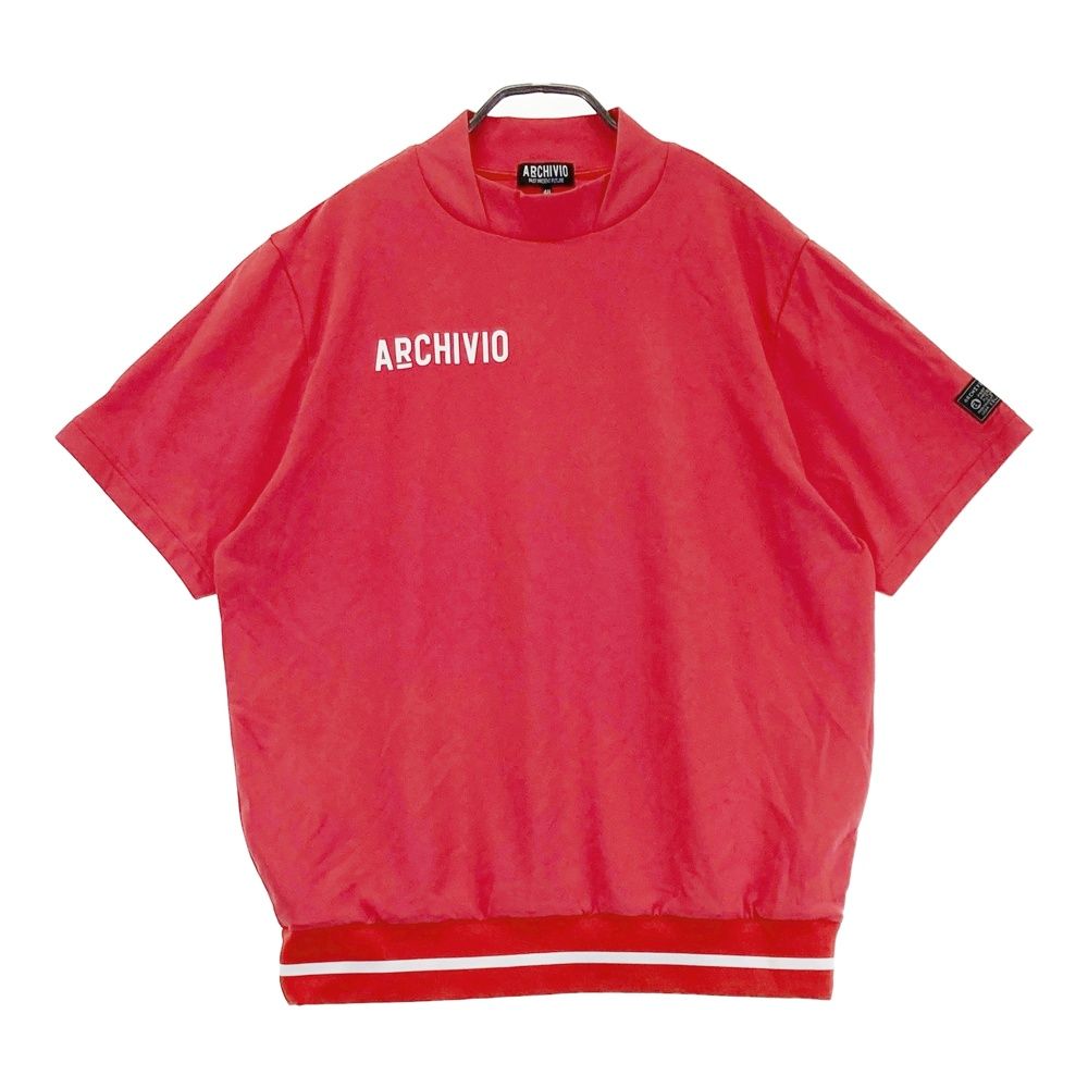 サイズ 48 ARCHIVIO アルチビオ モデル モックネック半袖Tシャツ レッド系 240101564013 ゴルフウェア メンズ ストスト