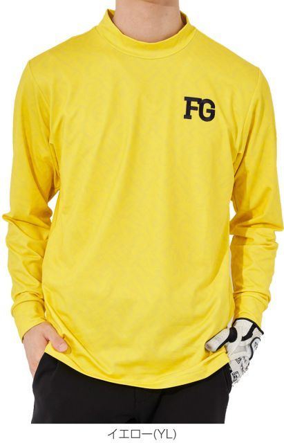 種類12：イエロー(YL)/L フィラゴルフ タイポグラフィックプリント モックネック 長袖シャツ ウェア メンズ M-3L 783-507 