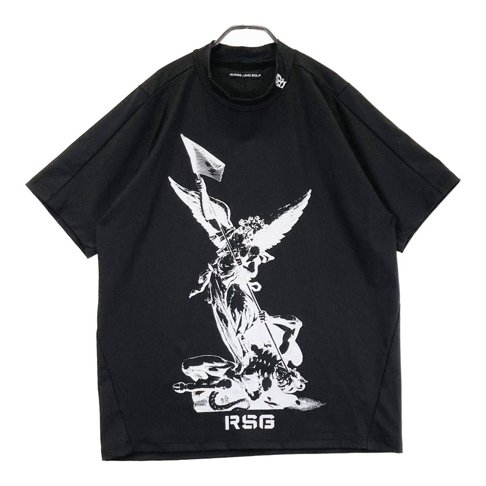 サイズ 6 RUSSELUNO ラッセルノ モデル ハイネック 半袖Tシャツ ルチャ ブラック系 240101564587 ゴルフウェア メンズ ストスト