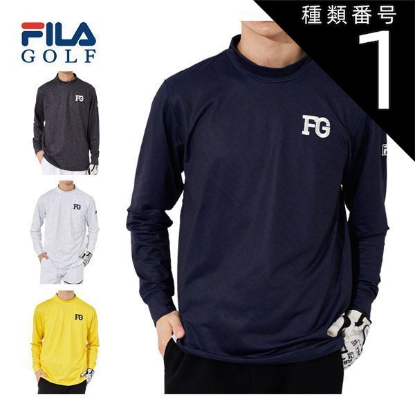 FILA GOLF タイポプリントモックネック長袖シャツ ff4 FILA GOLF フィラゴルフ SPORTS MIX RELAX LINE バックプリント モック