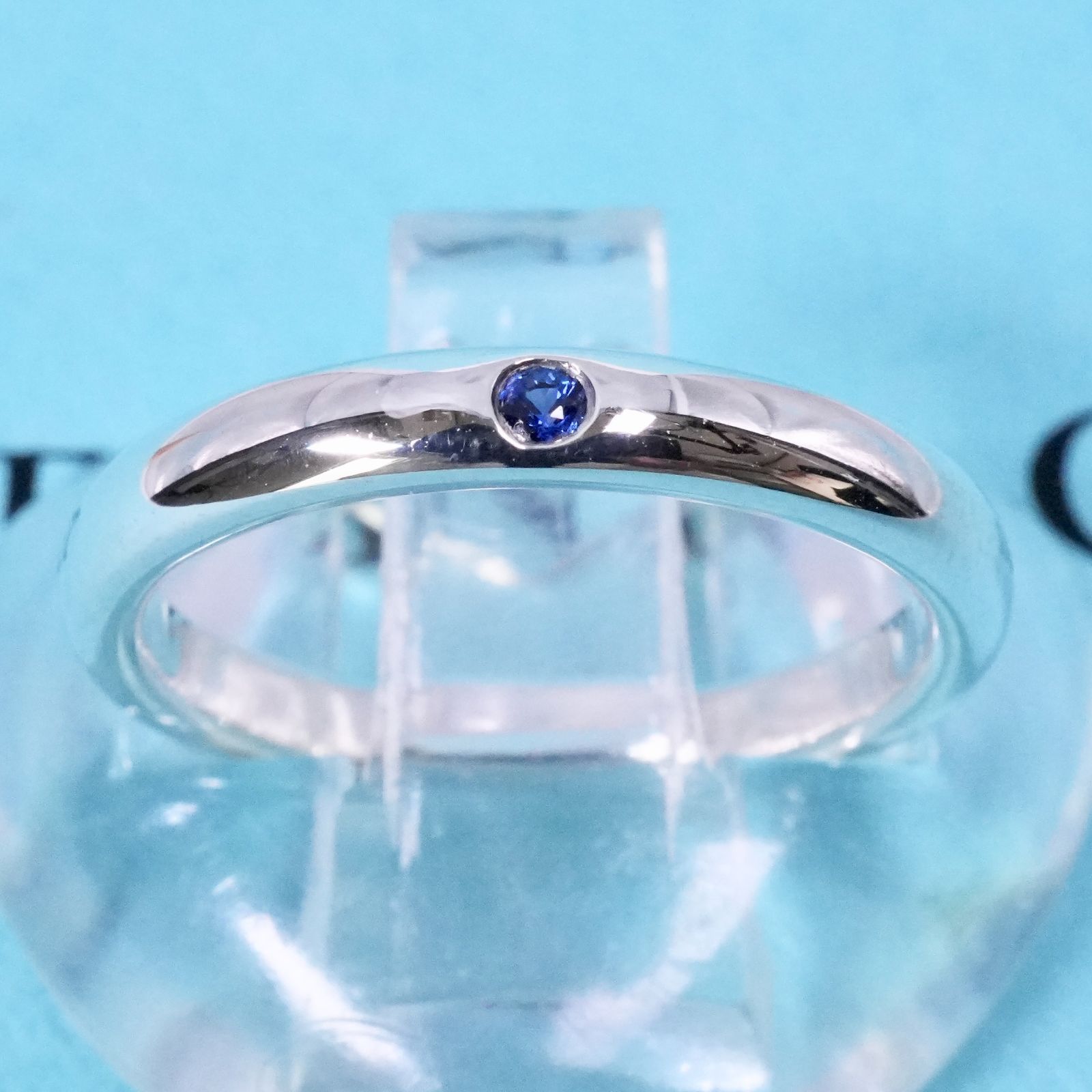 極美品13号ティファニー サファイア スタッキング バンド リング25