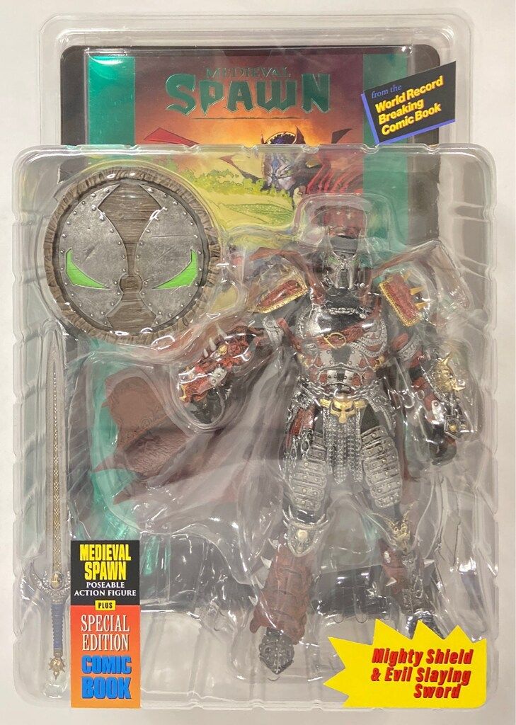 McFARLANES TOY POSEABLE ACTION FIGURE MEDIEVAL SPAWN BLACK EDITION