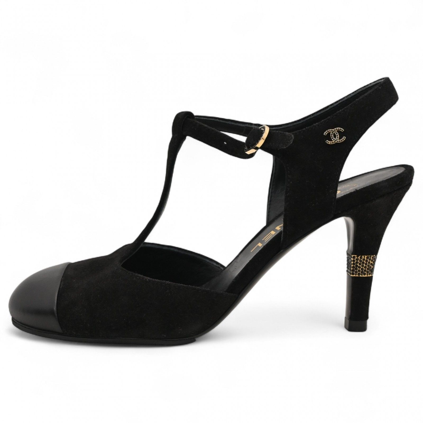 シャネル ストラップ サンダル レザー ココマーク ブラック Aランク