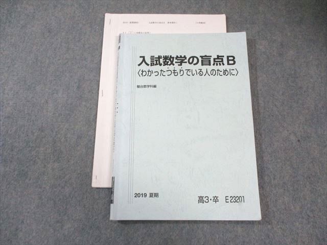 駿台 入試数学の盲点B [わかったつもりでいる人のために] 2019 夏期