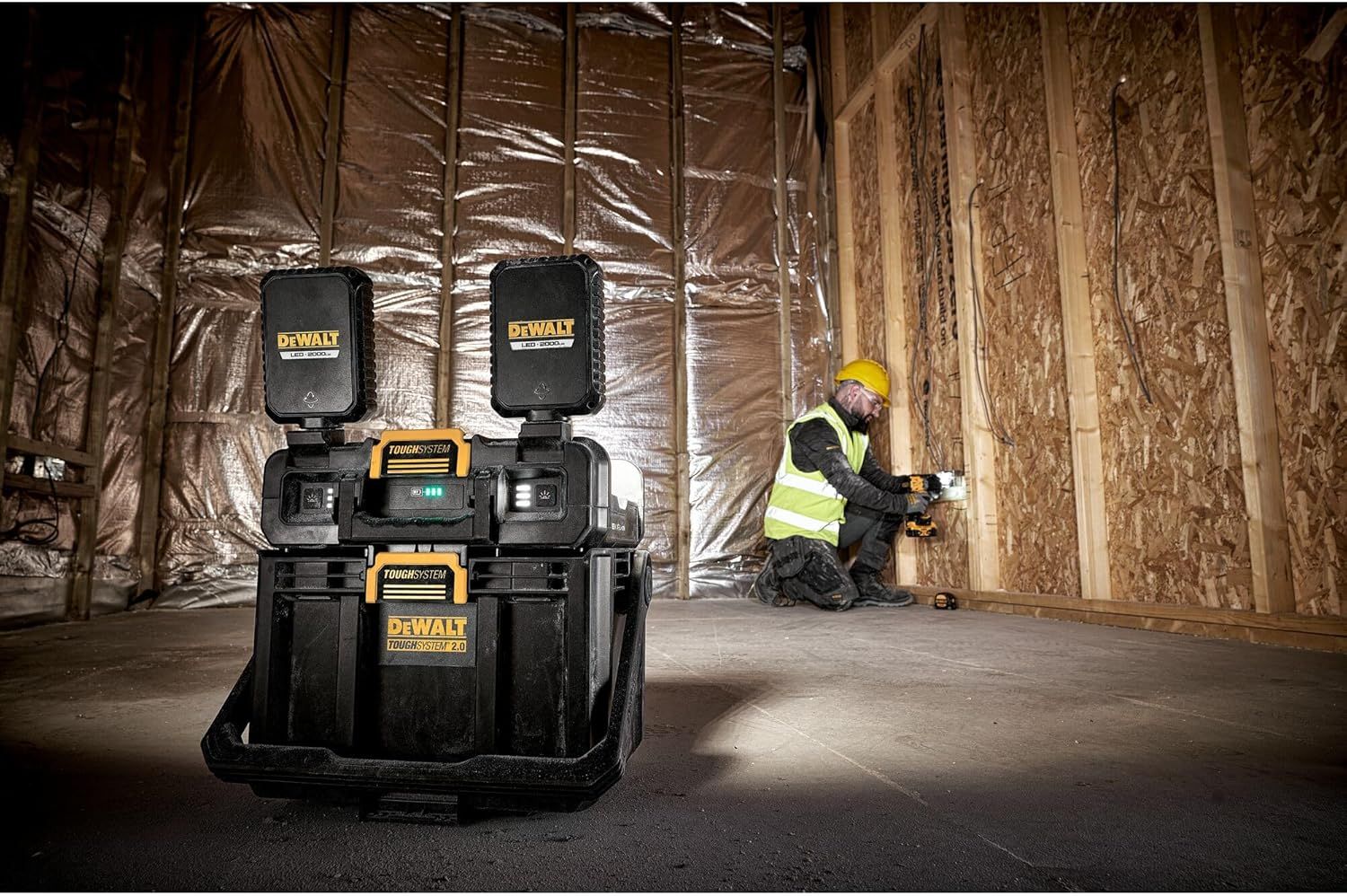 デウォルト DEWALT タフシステム2.0 LEDライトボックス バッテリー 充電器別売 DWST08061 最大4000Lm