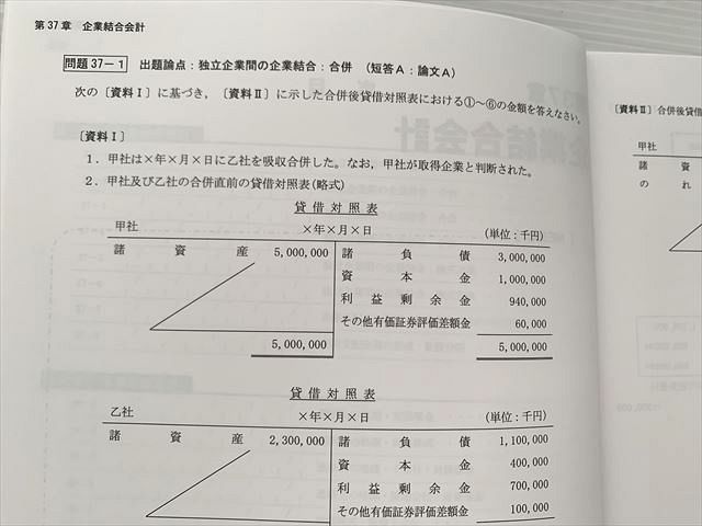 CPA 公認会計士講座 財務会計論 個別計算問題集 2023年合格目標 2024年