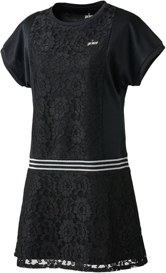 Mサイズのみ prince プリンス 半袖 テニス ワンピース テニスウェア レディース ウィメンズ 吸汗速乾 ＵＰＦ５０ 制電 ブラック WS 3405 165 M
