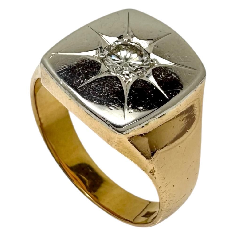 13号 印台 ダイヤモンド 0.28ct リング・指輪 K18ゴールド 18金 /Pt850