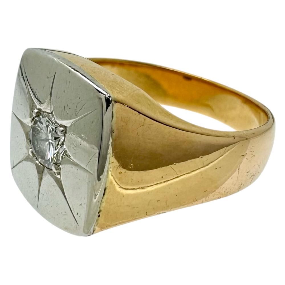 13号 印台 ダイヤモンド 0.28ct リング・指輪 K18ゴールド 18金 /Pt850