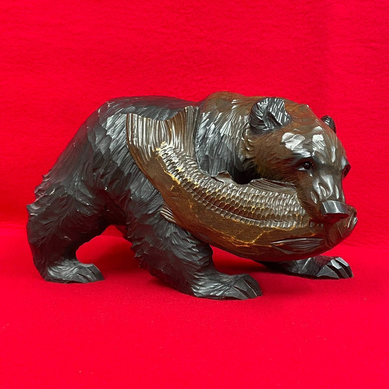 堀井民芸 熊 木彫り 一刀彫 ガラス目 民芸品 北海道 郷土玩具 農民美術