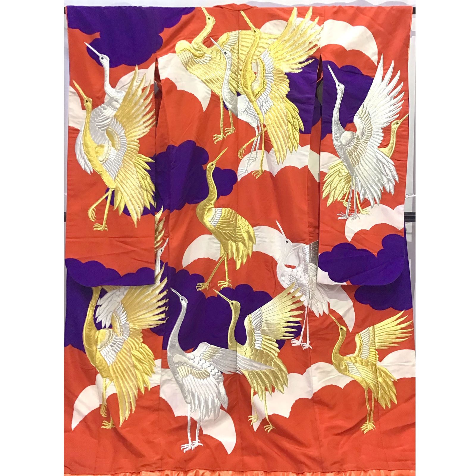 着物 打掛 刺繍 鶴 赤系地 No.200701-1674 梱包サイズ80