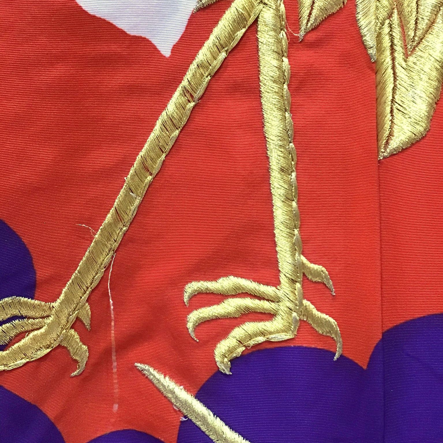  着物 打掛 刺繍 鶴 赤系地 No.200701-1674 梱包サイズ80 白無垢 色打掛 着物