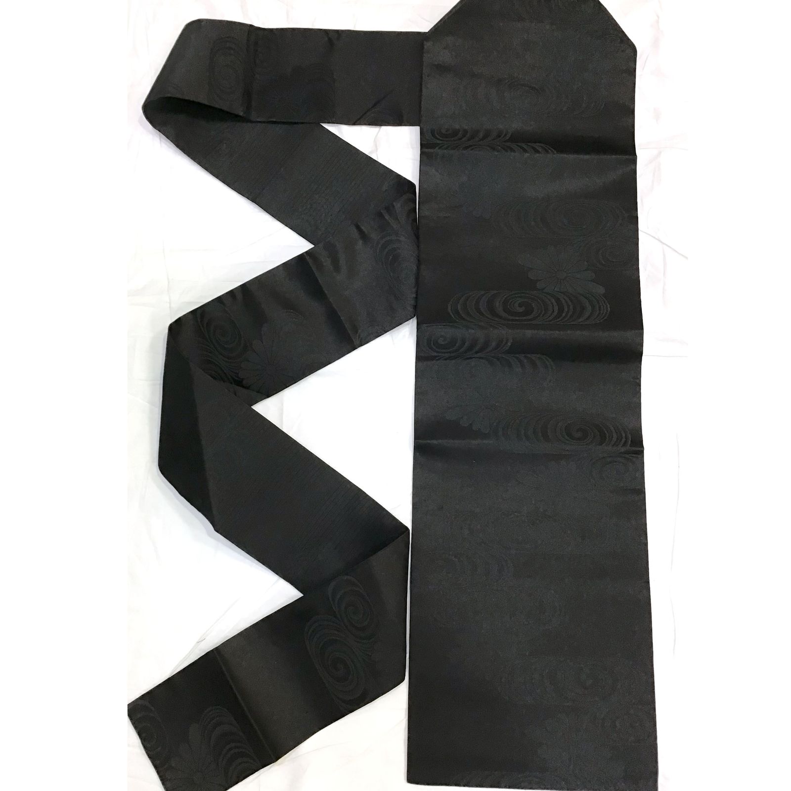  名古屋帯 喪服用 観世水 No.200701-1681 梱包サイズ60 喪服 着物